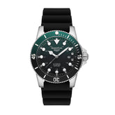 Quantum Sapphire Men's Automatic Watch Analog Green Gradient Dial with Black Silicone Band, BAR1115.371